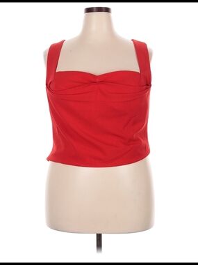 Miaou Red Imogene Corset Draped Cowl Tank Top 4XL